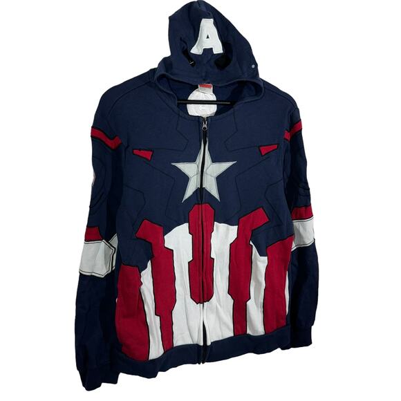 Marvel Captain America All Over Print Full Zip Hooded Jacket - Picture 4 of 7